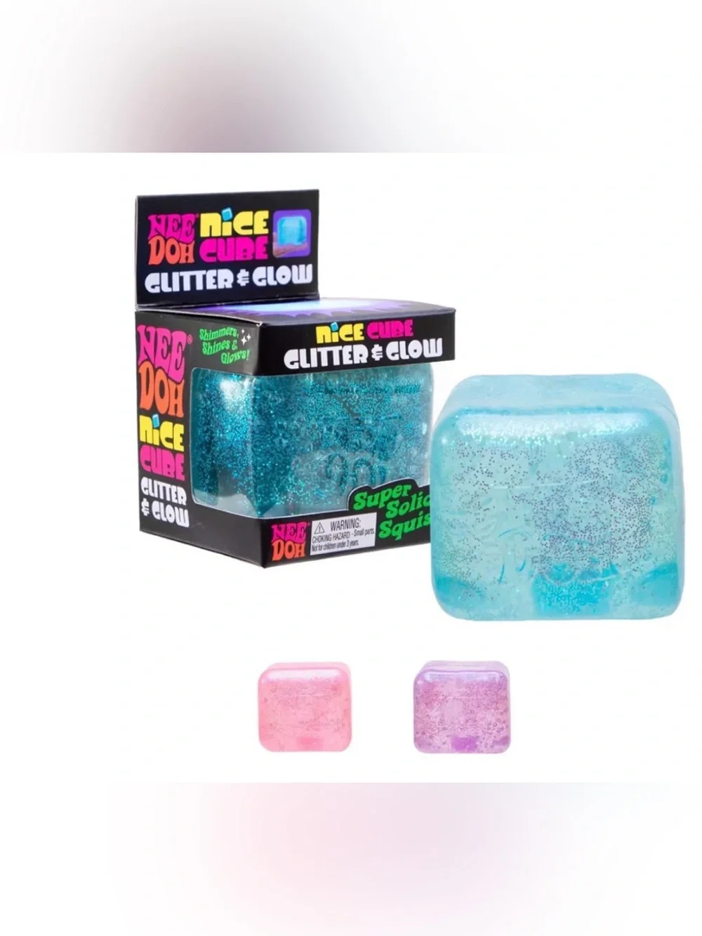 Authentic Needoh Nice Cube Glitter & Glow